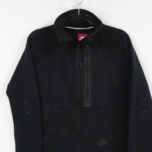 Nike Jacket Womens Medium Black Tech Fleece Moto Cape Hi Low Athletic Sportswear - Picture 4 of 14
